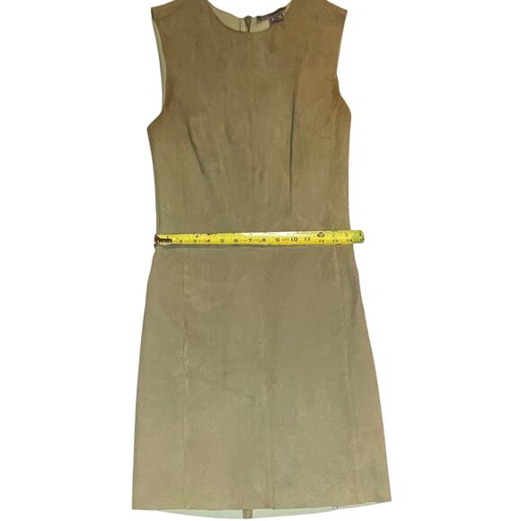 Vince 100% Lamb Leather Dress Sz 2 Green – Excellent Condition w/ Pockets luxury - Picture 6 of 12